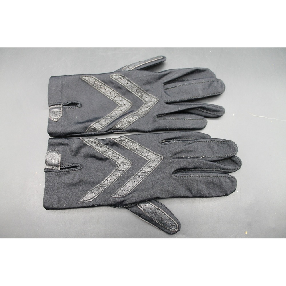 Vintage Isotoner Aris Black Driving Gloves Leather Trim Women's FAIR
